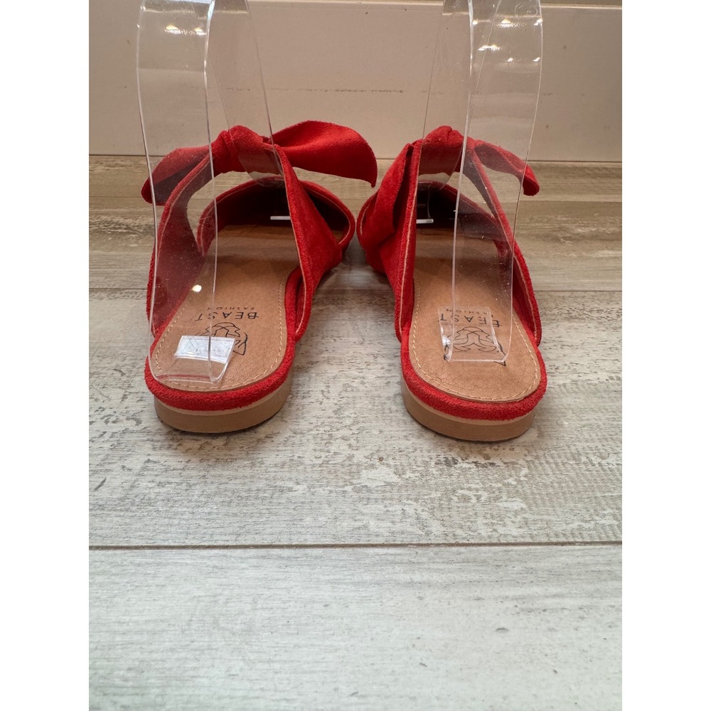 Beast Fashion Maisy Bow Mule Coquette Balletcore Women's 6 Red Pointed Toe Flat - Picture 5 of 10